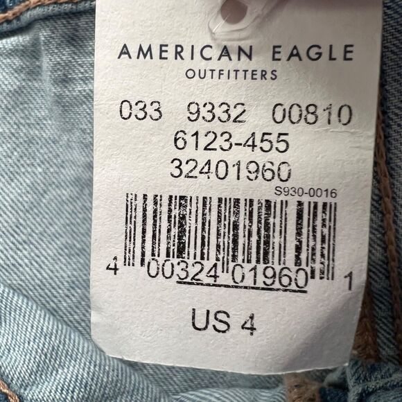 American Eagle Jean Skirt Womens 4 Blue Denim Super High Rise A-Line Button NEW - Picture 14 of 16